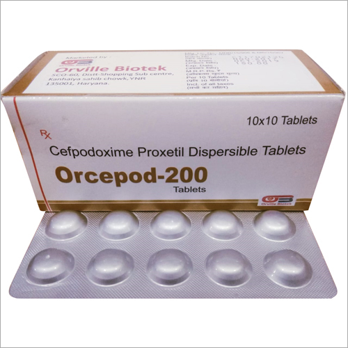 Cefpodoxine Proxetil Dispersible Tablet - 200mg, 100 Tablets per Box | Antibiotic for Bacterial Infections, Suitable for Adults and Teenagers, Hygienically Processed
