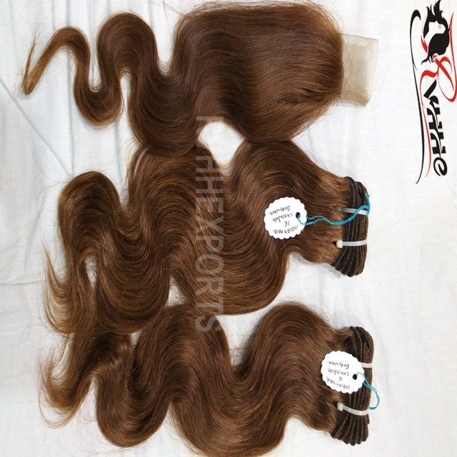 Natural Indian Remy Human Hair Extension Wholesale Raw Unprocessed Length: 10-30 Inch (In)