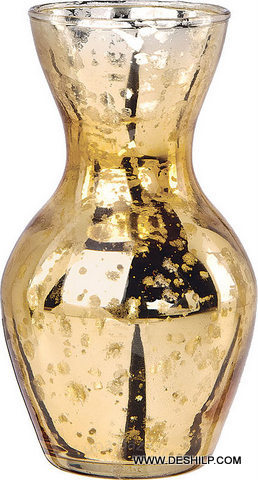 Glass Silver Decor Flower Vase Bottom Diameter: 2.1  Centimeter (Cm)