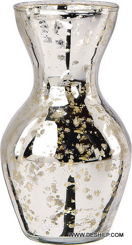 Glass Silver Decor Flower Vase Bottom Diameter: 2.1 Centimeter (Cm)