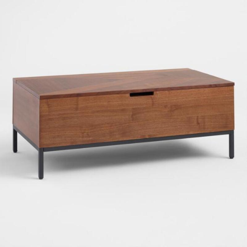 Wooden Coffee Table - Solid Poplar Wood, 40"w X 21"d X 16"-26"h | Antique European Design, Hydraulic Lift Top, Handmade Artwork, 2 Storage Compartments, Soft Closure Mechanism