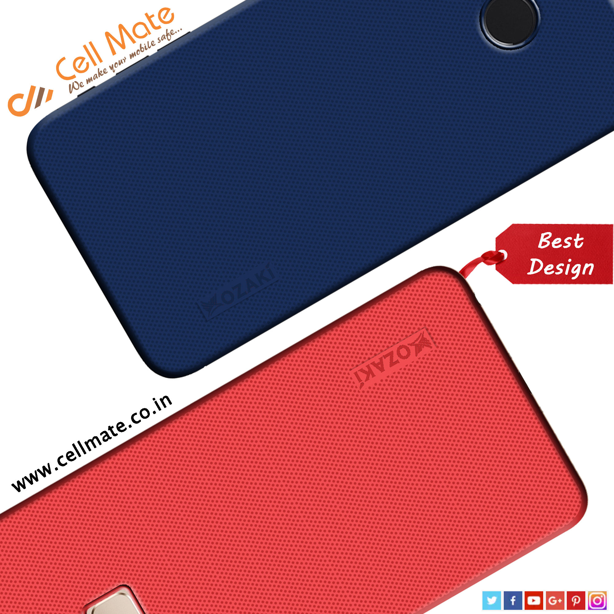 Ozaki Back Cover - Pu Material, Perfect Fit, Multicolor Options | All-sides Protection, Lightweight Design, Easy To Clean