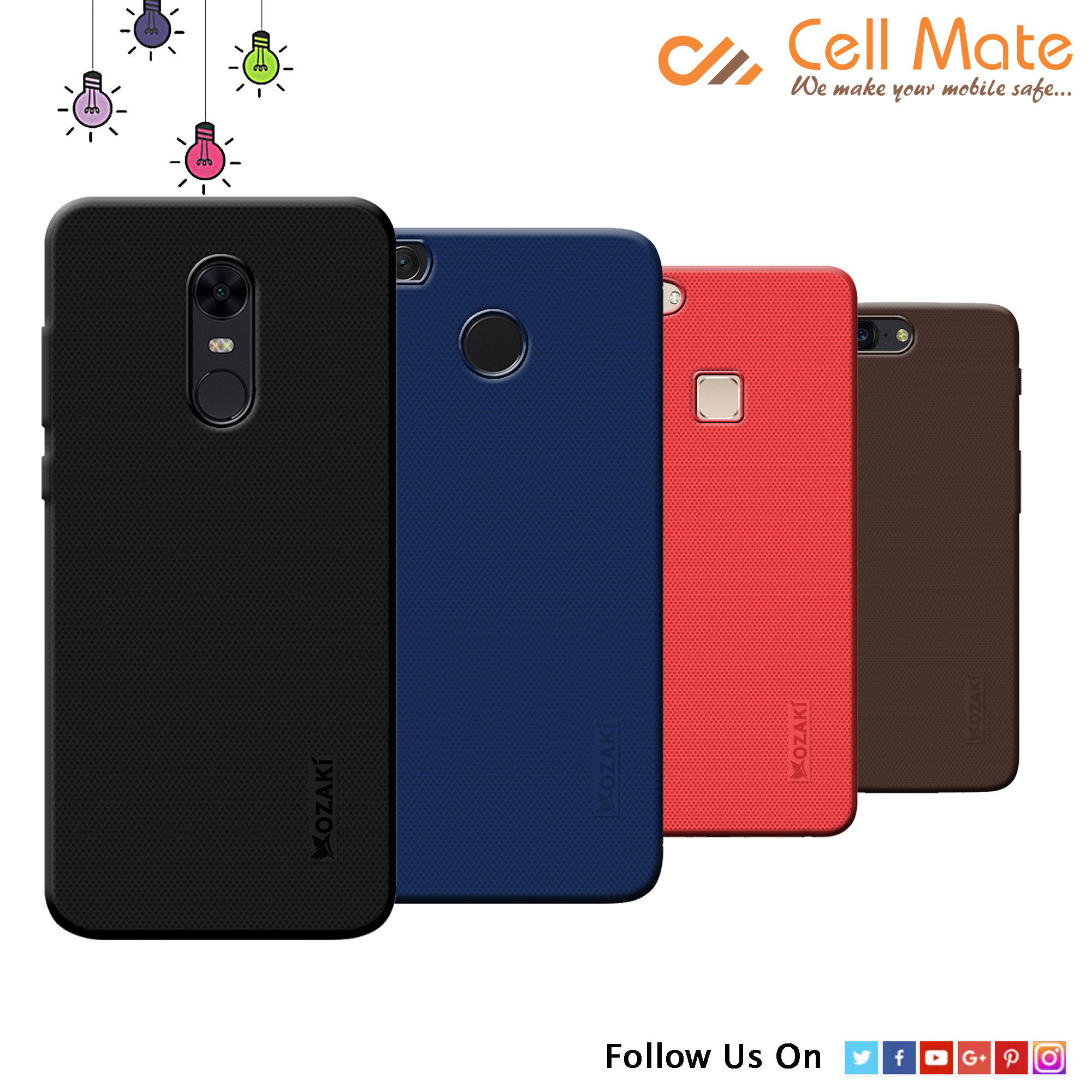 Ozaki Back Cover - Pu Material, Perfect Fit, Multicolor Options | All-sides Protection, Lightweight Design, Easy To Clean