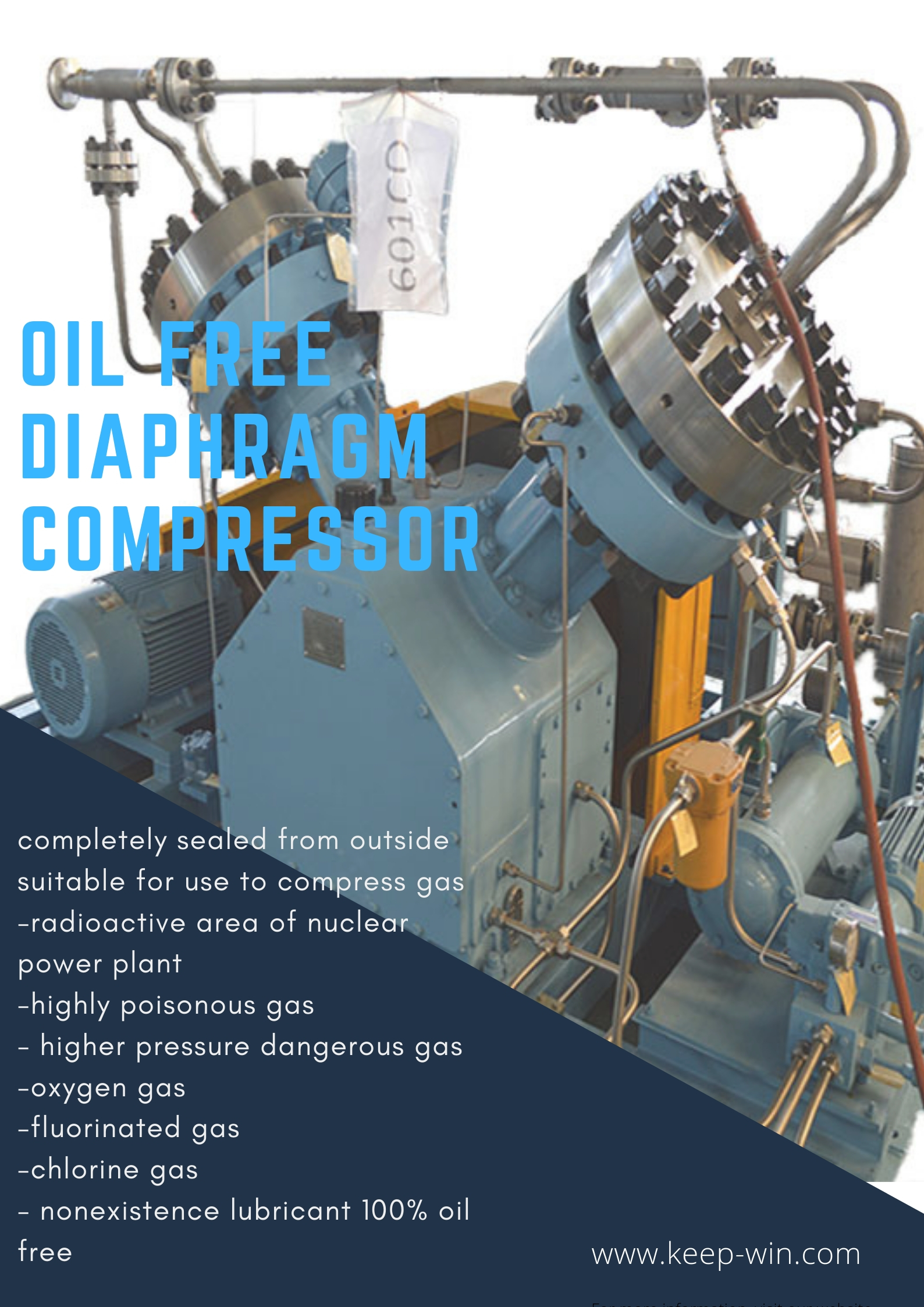 Oil-free High Purity Oil Free Diaphragm Compressor