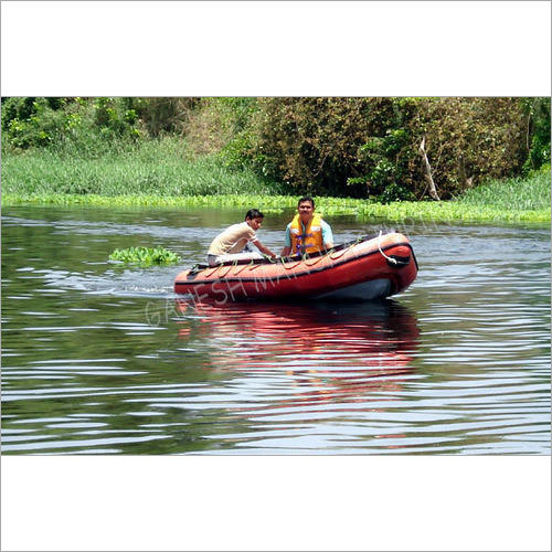 Rigid Hull Inflatable Boat - Hypalon & Neoprene, 4.2m Length, 8 Person Capacity, Grey/Orange Color
