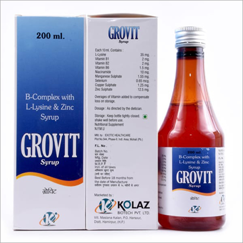 200Ml B-Complex With L-Lysine And Zinc Syrup General Medicines