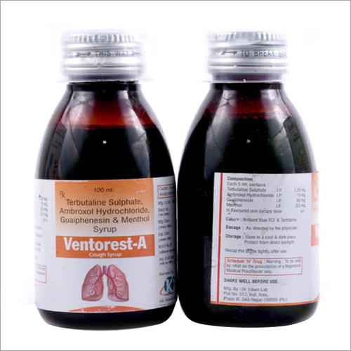 100Ml Terbutaline Sulphate Ambroxol Hydrochloride Guaiphenesin And Menthol Syrup General Medicines