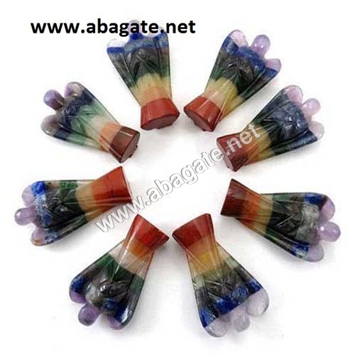 2 Inch Colored Gemstone Angels - Agate, Princess Cut, Seven Color | Energetic Healing, Anxiety Relief, Protection from Negativity