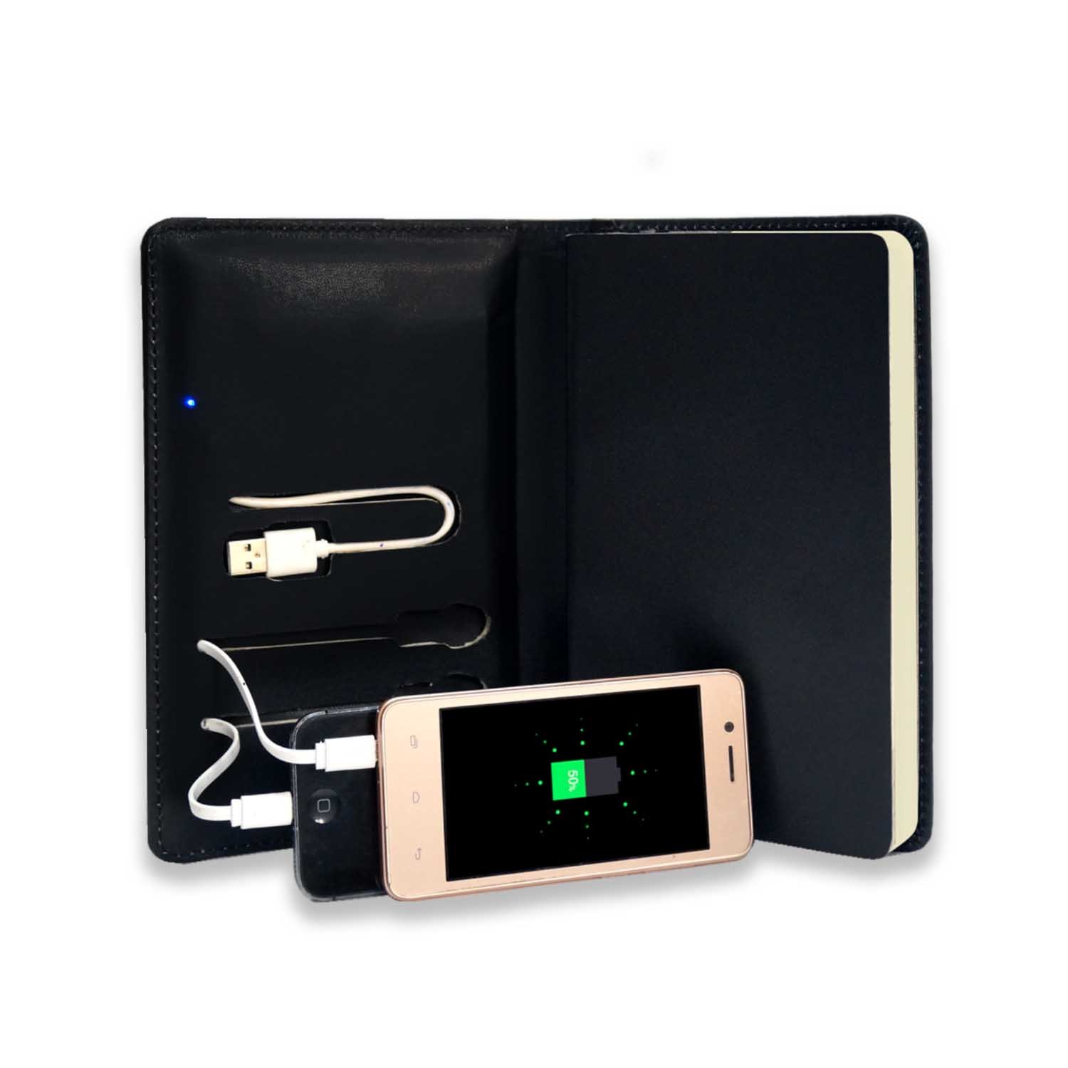 Mini Techbook With 2500 Mah Power Bank - Color: Black