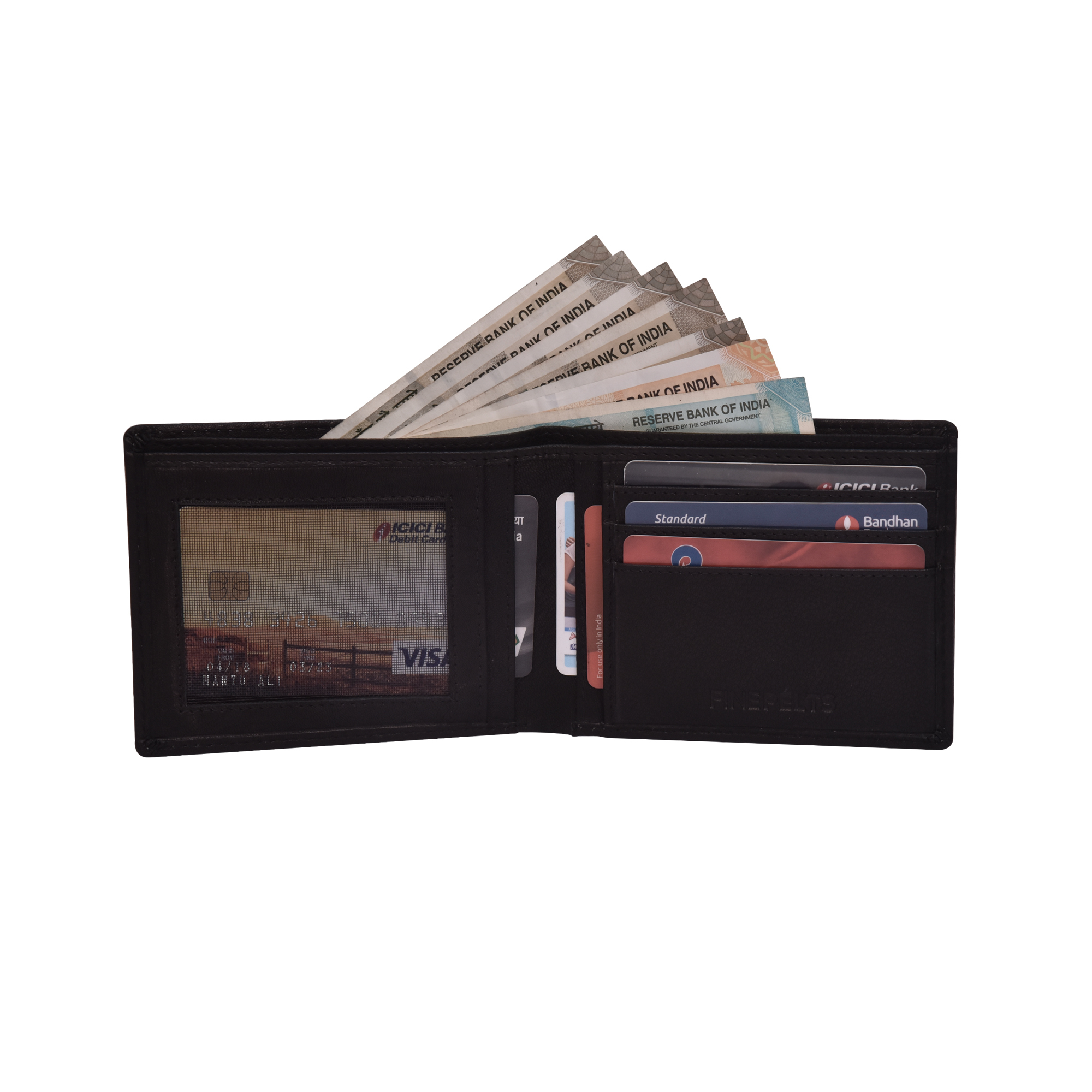 Mens Leather Wallet - Genuine Leather, 12 X 9.5 X 2.3 Cm, Black | Rfid Blocking, 10 Card Slots, Coin Pocket, Gift Boxed, Slim Fit Design