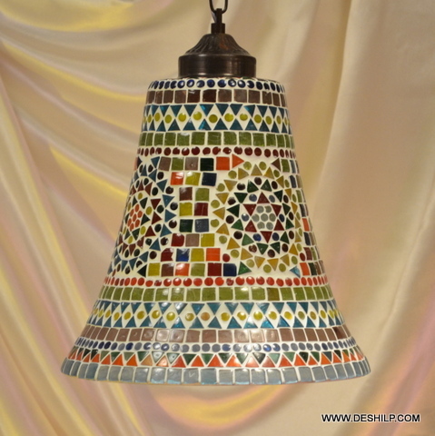 Multicolor Ghanta (Bell) Shape Glass Wall Hanging