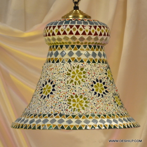 Multicolor Handicraft Decor Glass Wall Hanging Lamp
