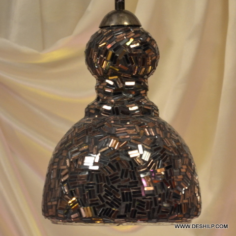 Brown Silver Glass Hand Made Wall Hanging