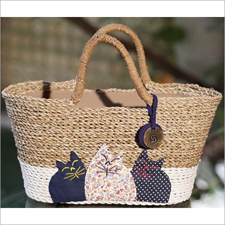 Handcraft Rattan Bag - Color: Brown