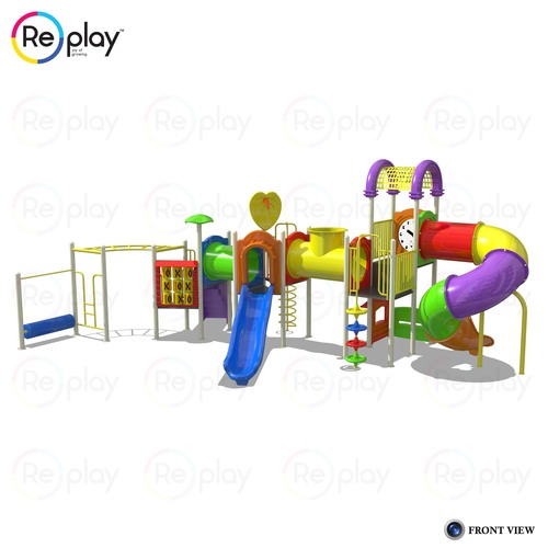 Garden Play - Plastic & Steel, 34x20x14 Ft, Outdoor Multi Activity Play System for 40 Children
