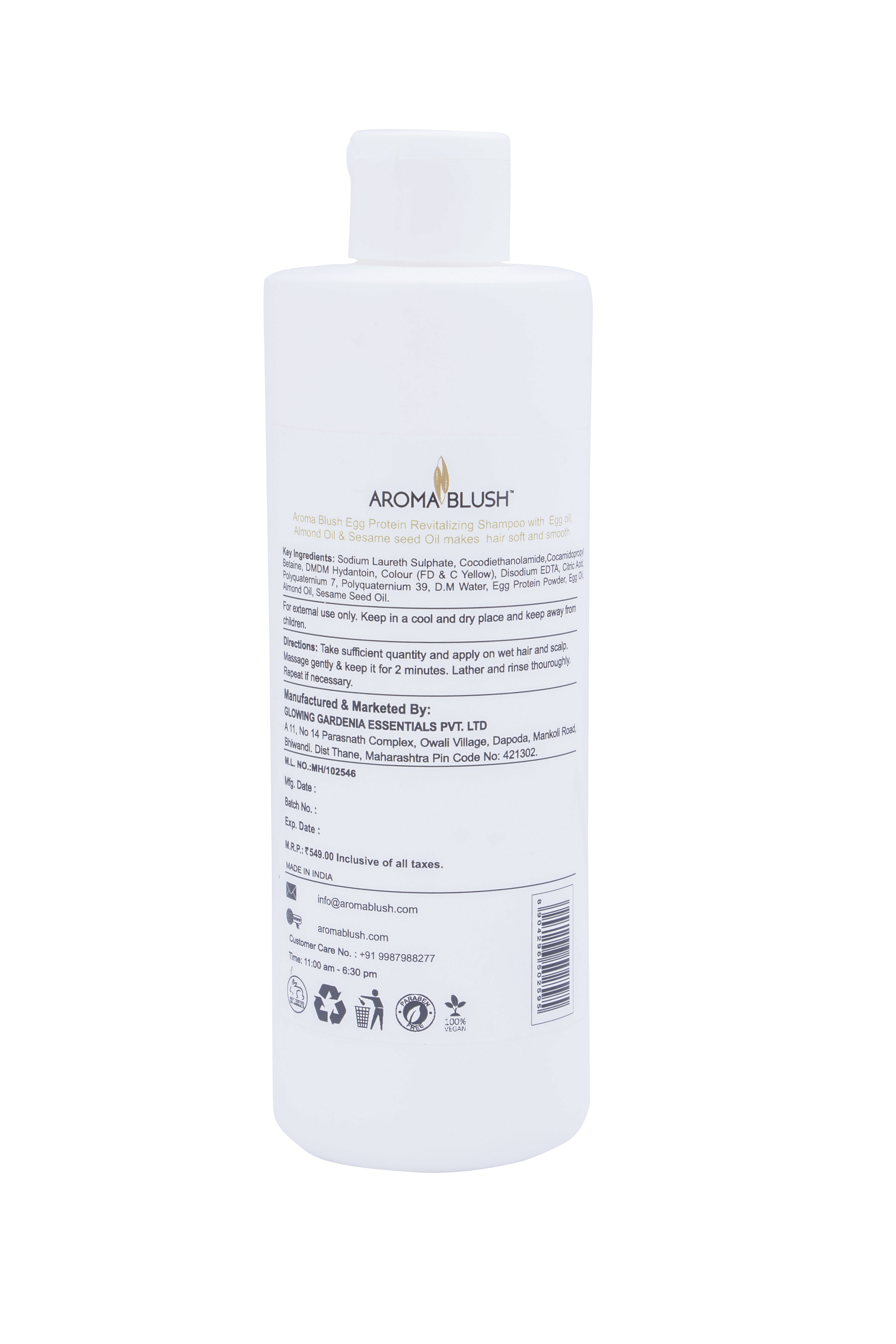 Egg Protein Revitalising Shampoo - Vitamin A, D & E Enriched | Promotes Hair Growth, Reduces Hair Fall, Rejuvenates Shine, Smoothens Tresses