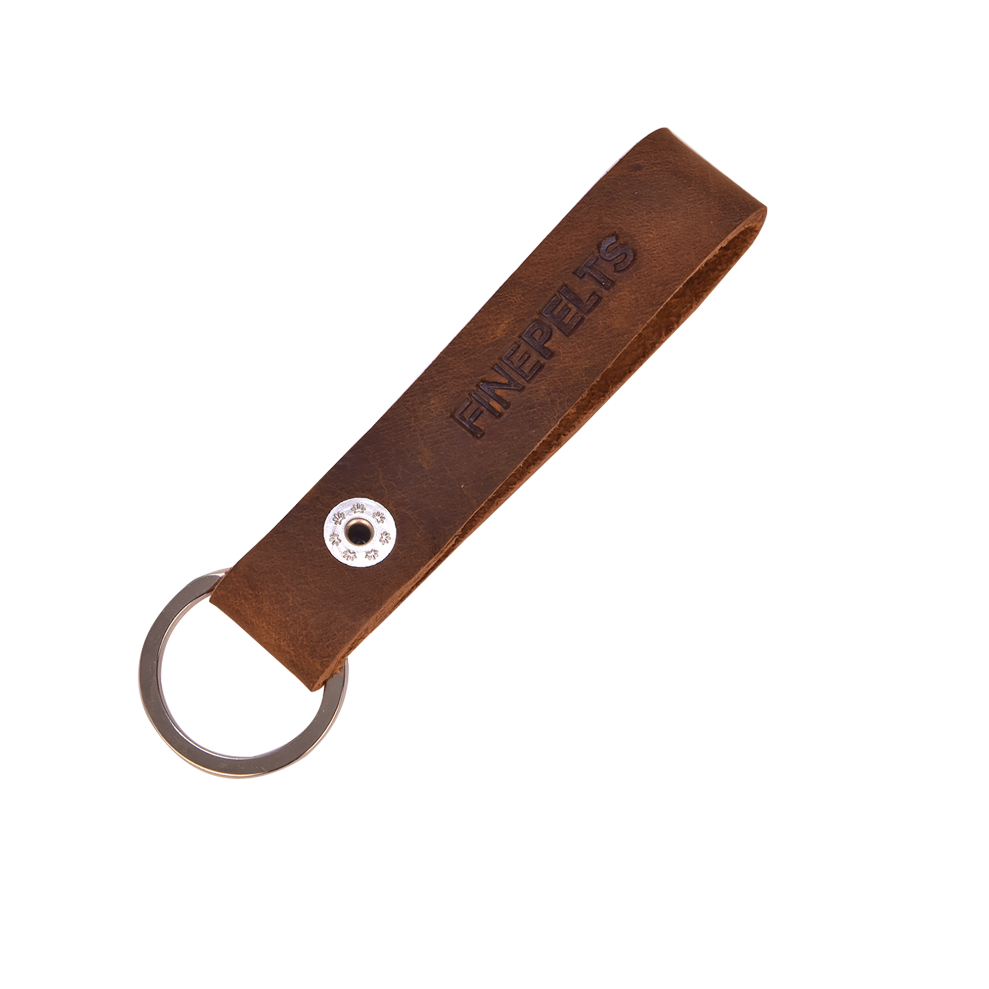 Stylish Leather Key Ring - Brown Hunter Genuine Leather, Length 4.25 Inches, Width 0.90 Inches | Lightweight, Lopped Design, Belt Loop Attachment