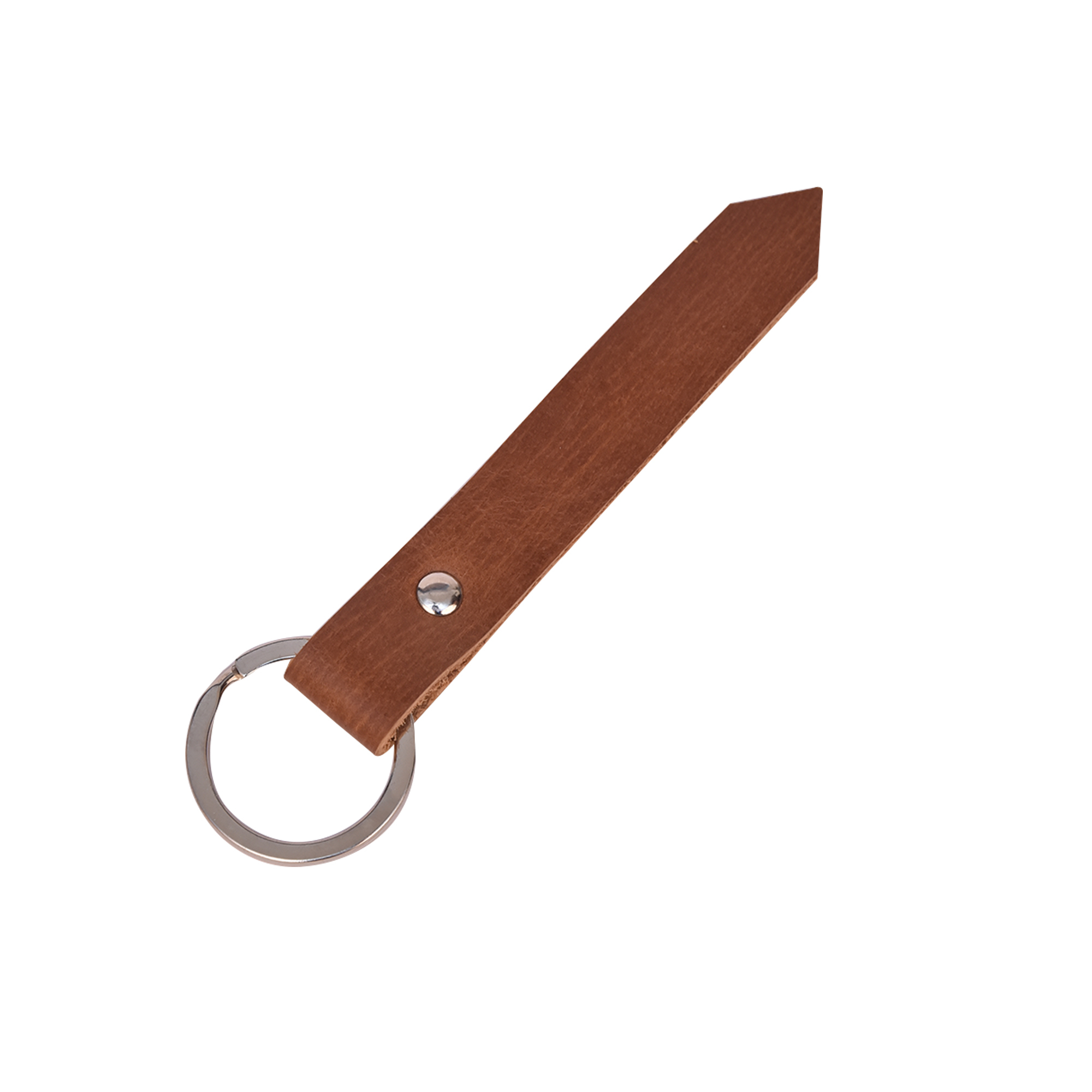 Leather Key Ring - Leather, Elegant Design, Lightweight, Durable, Secure Metal Ring With Punch Fastener, Ideal For Gifting And Daily Use