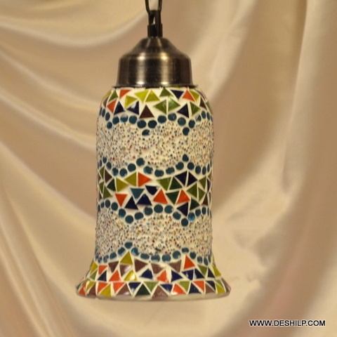 Modern Art Round Mosaic Handmade Glass Wall Hanging - Color: Multicolor