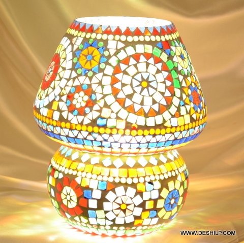 मल्टीकलर मोज़ेक लैंप ग्लास मेड