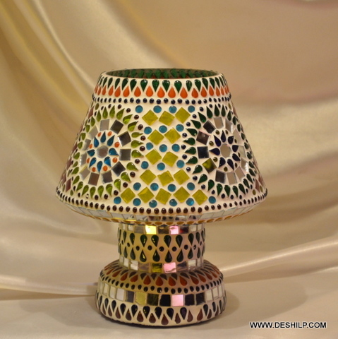 Radiantnest Multicolor Mosaic Table Light - Finish: Handmade