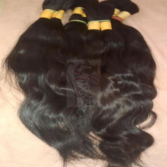 Natural Bulk Weft Extension Remy Silky Straight Wave