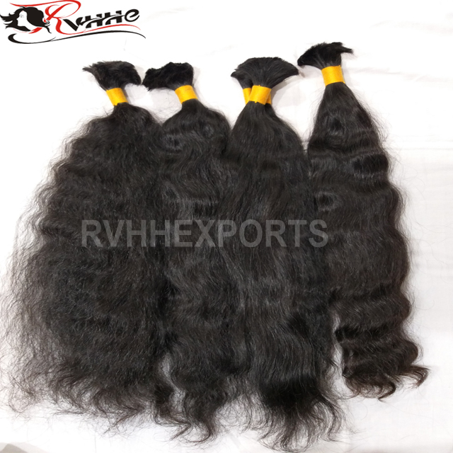 Natural Bulk Weft Extension Remy Silky Straight Wave