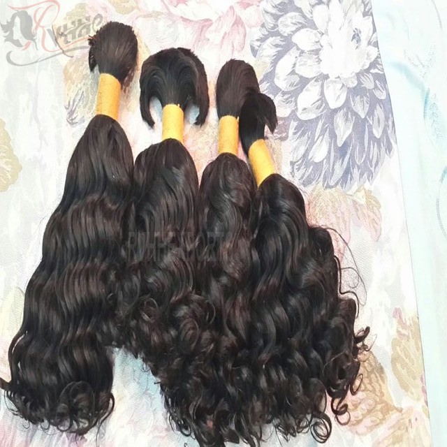 Natural Bulk Weft Extension Remy Silky Straight Wave