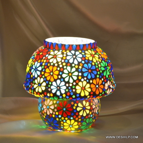 Multicolor Designer Glass Mosaic Table Lamp