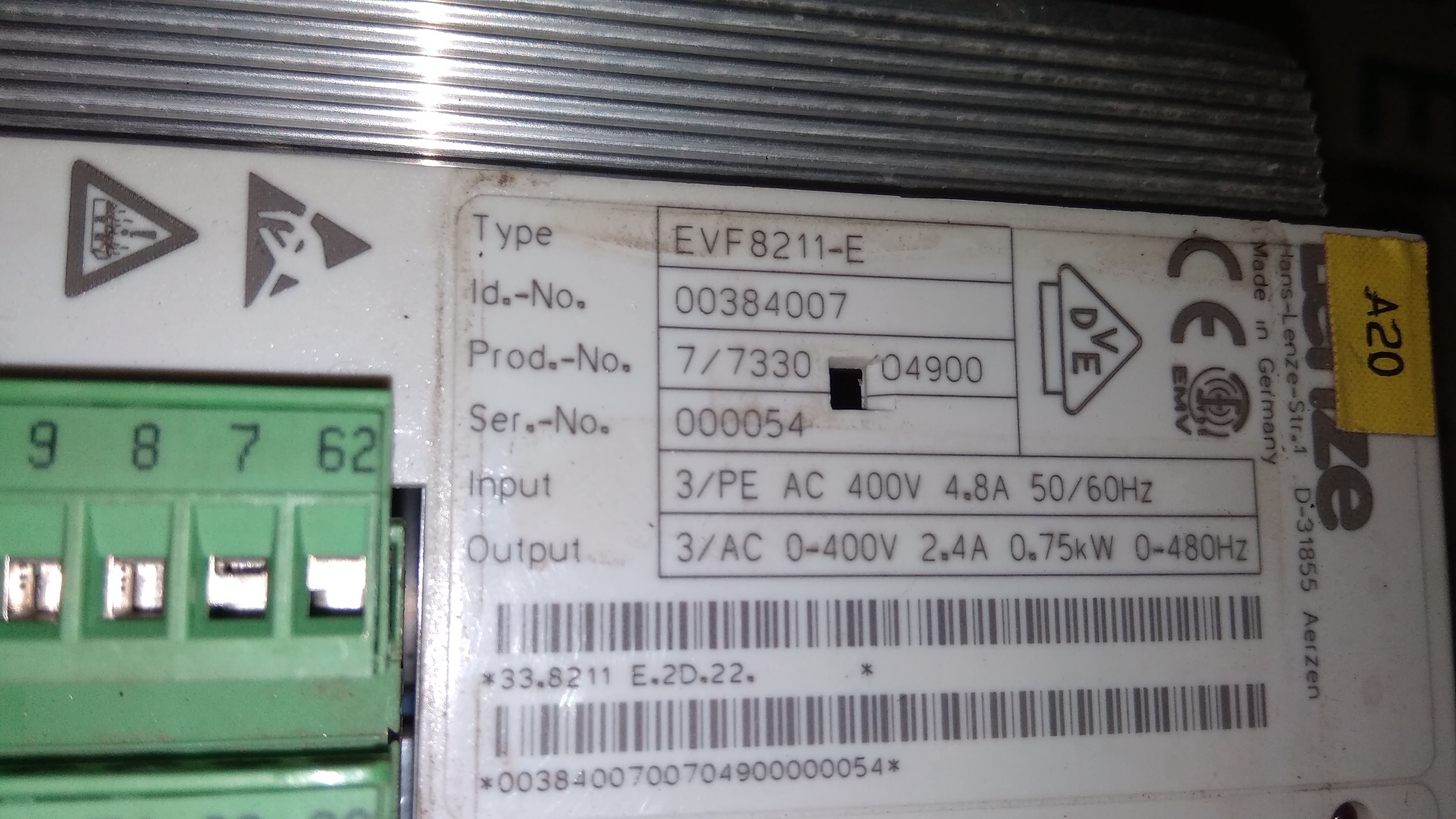 Lenze Servo Drive Evf8211-e
