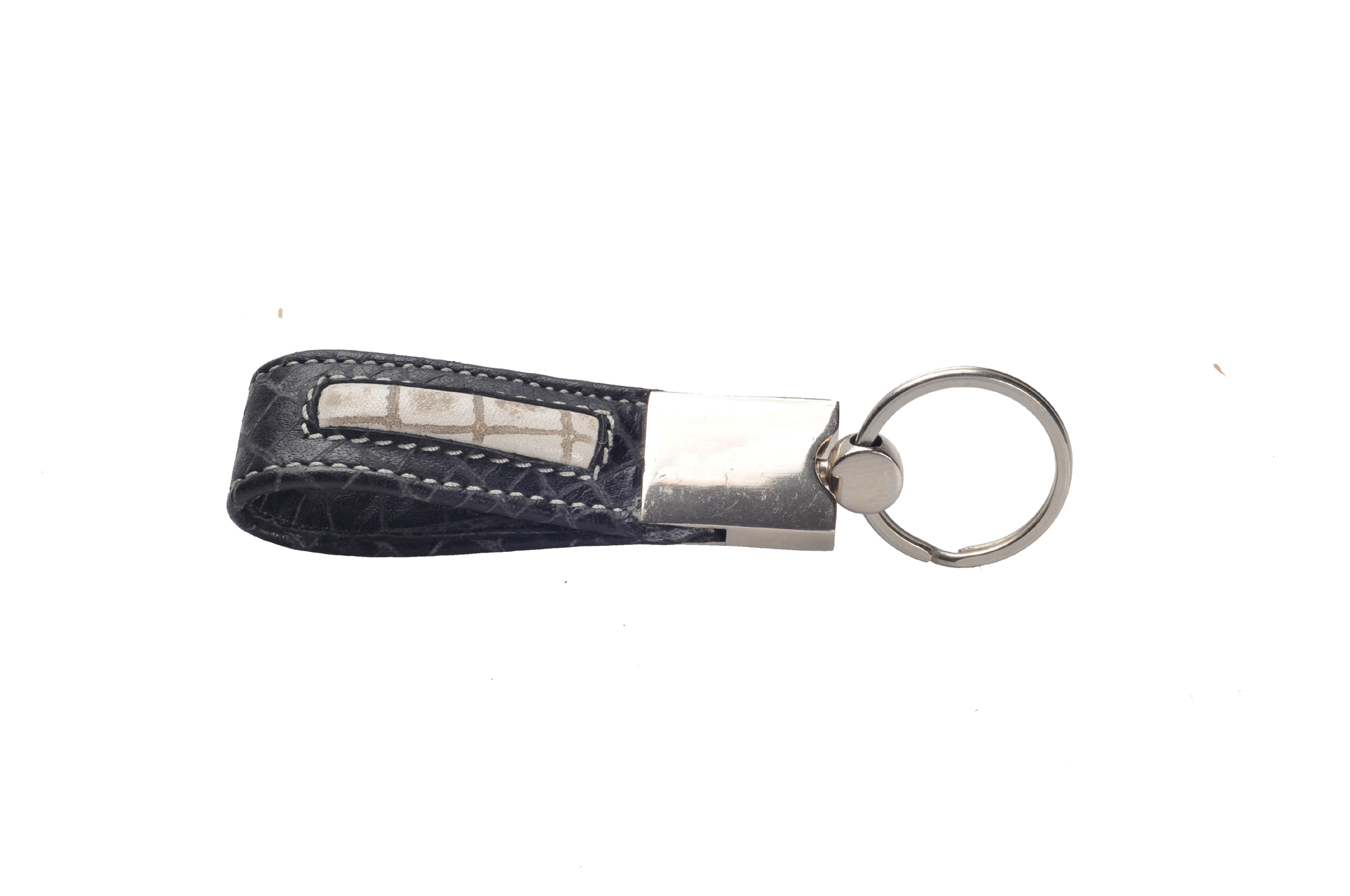 व्हाइट एंड ग्रे प्लेटेड लेदर गिफ्ट सेट
