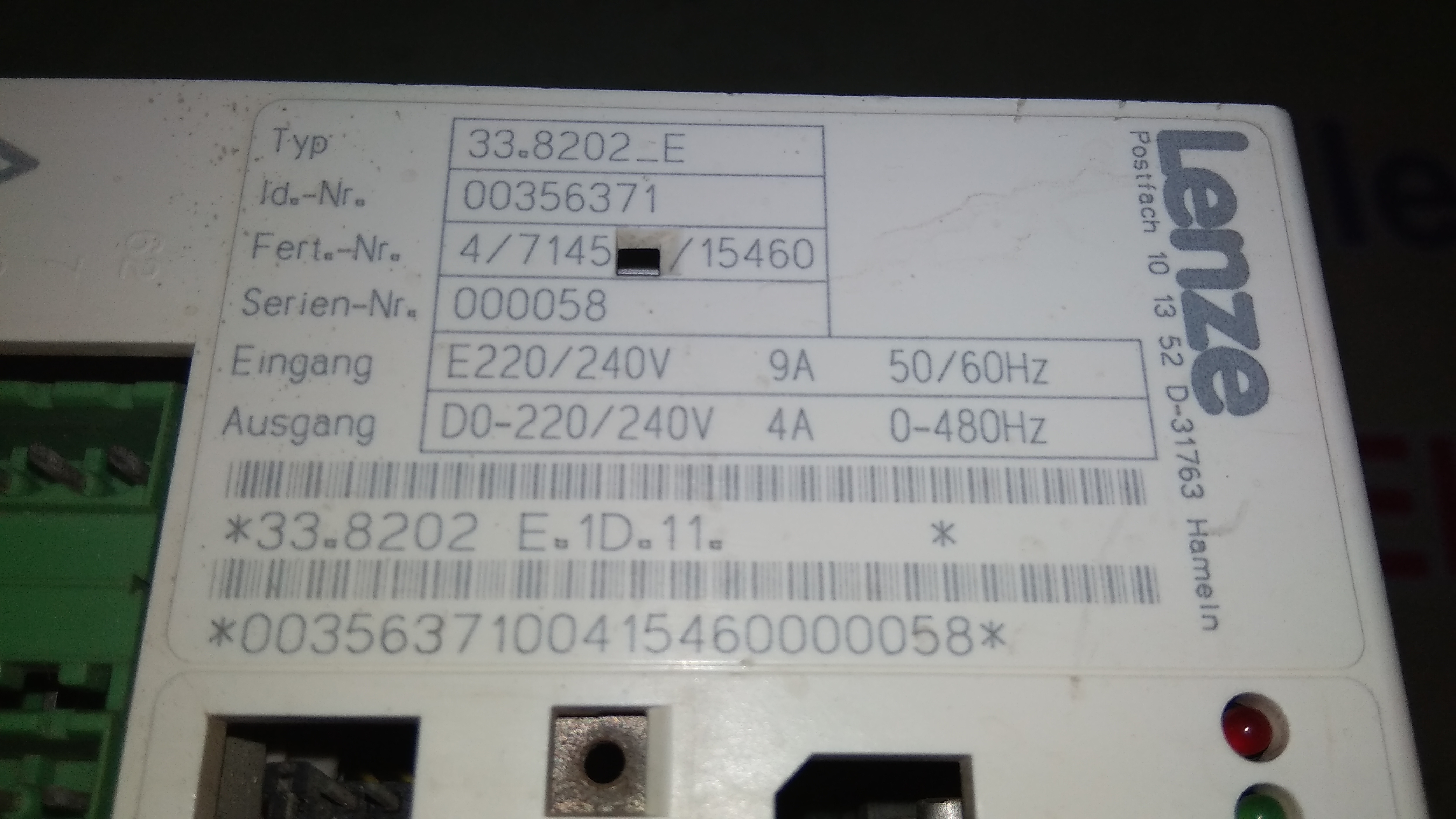 Lenze Servo Drive 33.8202_e