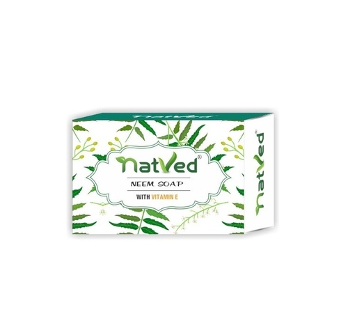 Neem Soap - 125 Gram Handmade Bar with Neem Oil & Vitamin E | Herbal Ingredients, High Foam, Antibacterial and Antifungal Properties, Fresh Scent