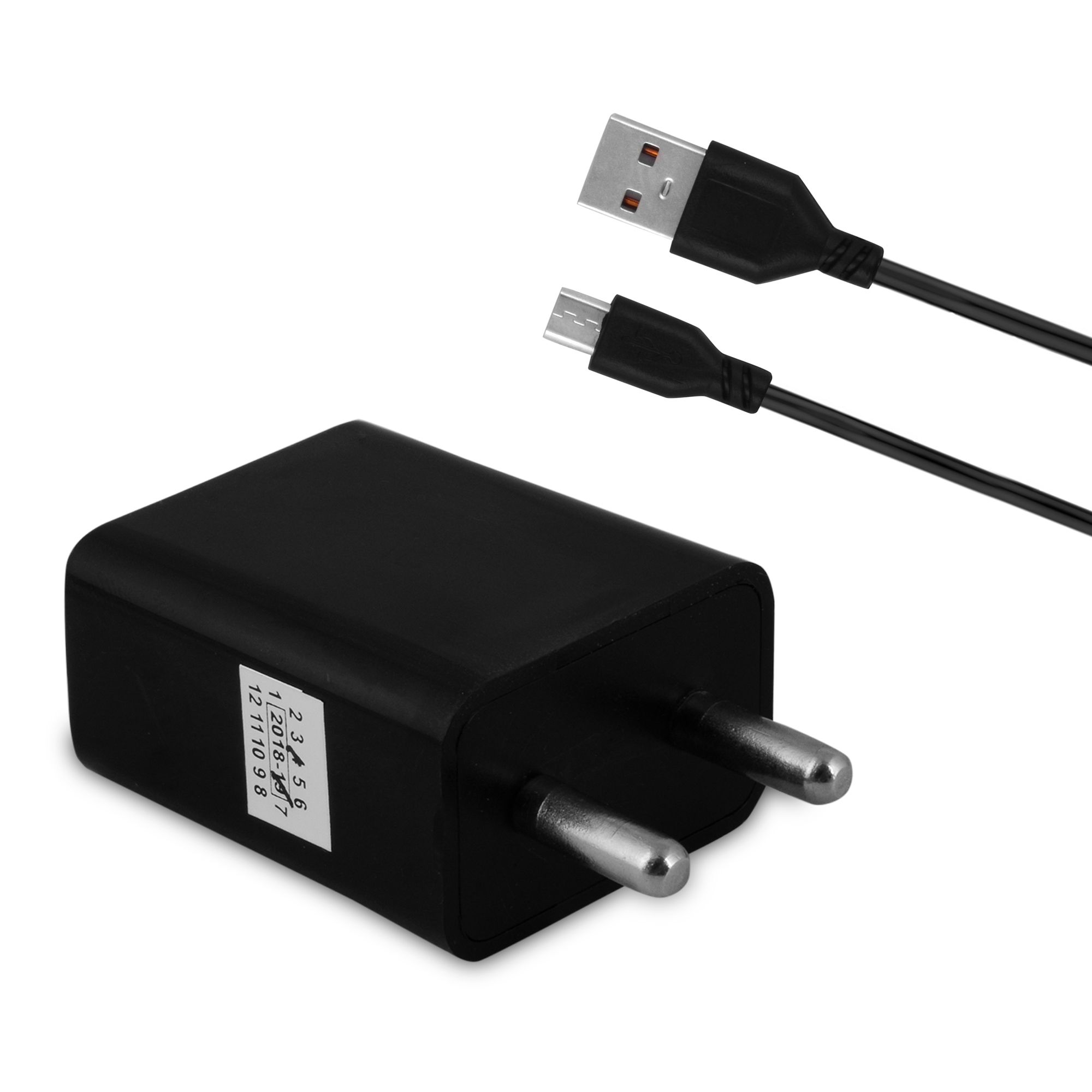 2.2amp Fast Quick Double Usb Charger With Cable - White C Type Cable, 1 Hour Full Battery Backup, Flip Design, 1 Year Warranty, Android Compatible