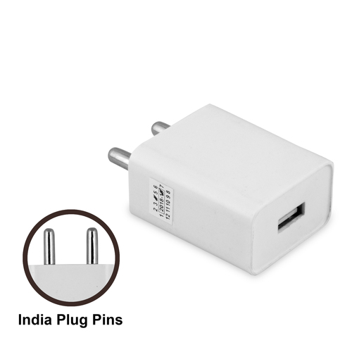 2.4amp Charger Single Port Charger - High Grade Fire-Resistant Plastic, Compact Design, Black & White Color | Smart Charge, 2.1 Amp Power Supply, 1 Year Warranty