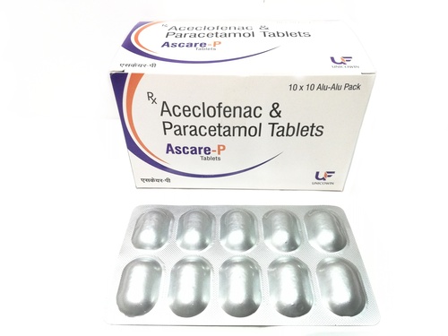 एसिक्लोफेनाक 100 मिलीग्राम और पेरासिटामोल 325 मिलीग्राम टैबलेट सामान्य दवाएं
