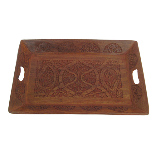 लकड़ी का सर्विंग स्क्वायर ट्रे