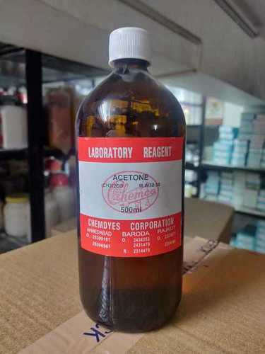 Acetone Solvent - 500ml Glass Bottle | Laboratory Reagent, Safe for Industrial Use, Powerful Solvent for Plastics