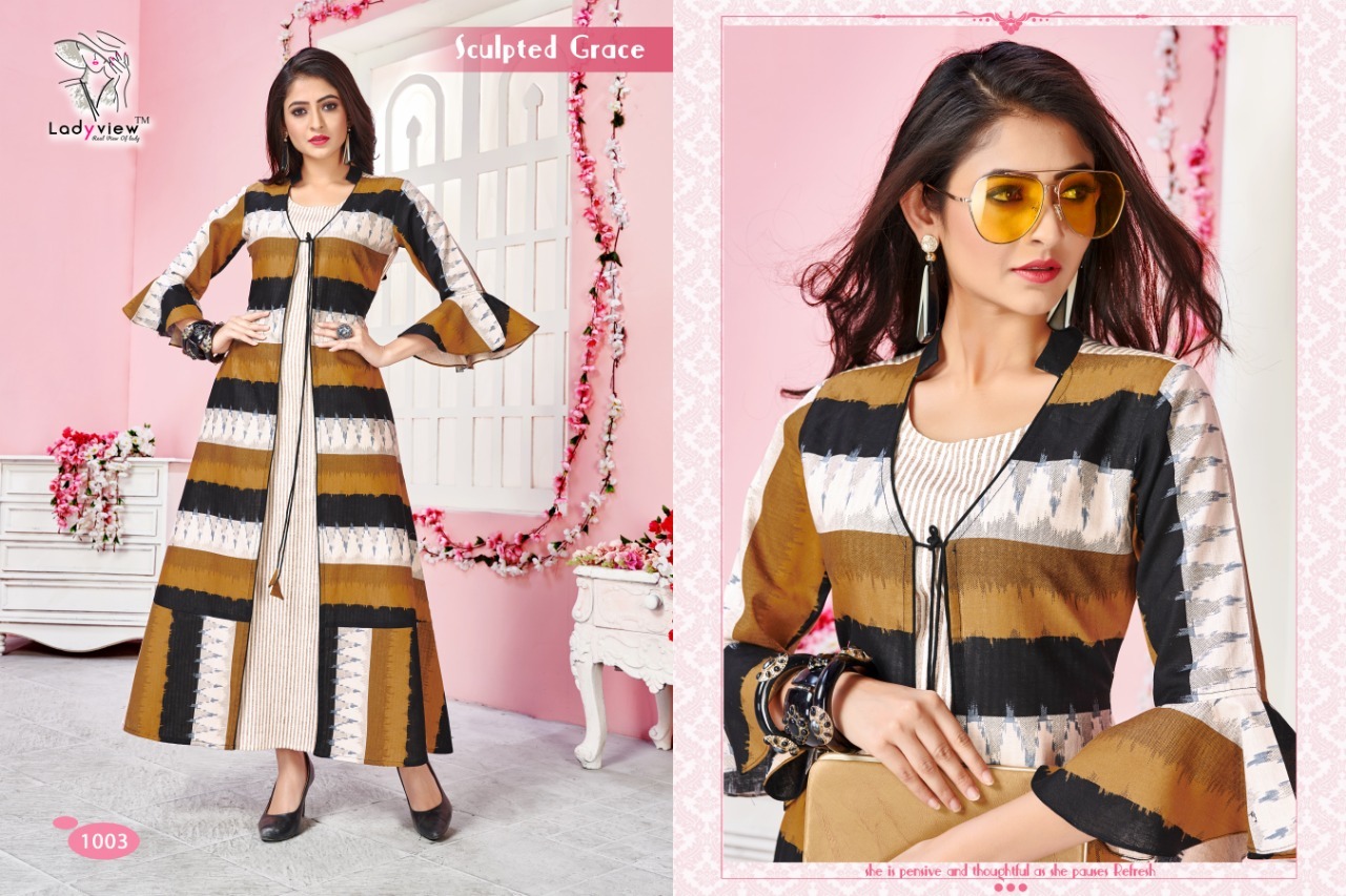 Designer Handloom Cotton Ikkat Long Kurti