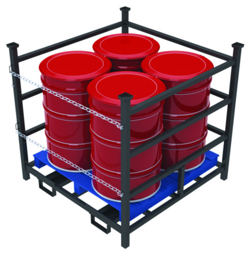 Blue / Black / Da Grey Drum Pallet Vertical Storage