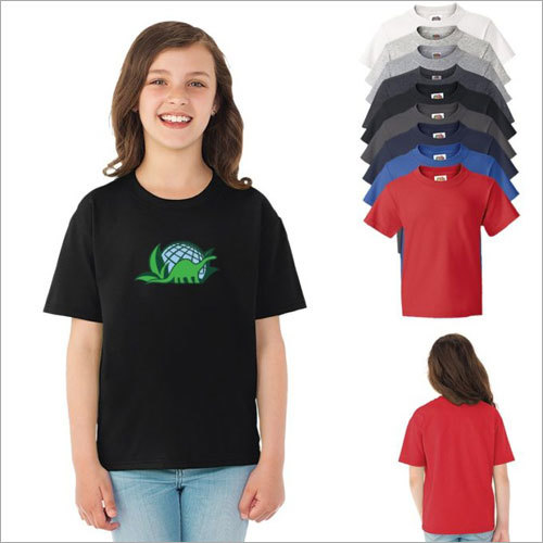 Kids TShirt - Cotton, Sizes: XS-XL | Black V-Neck, Short Sleeves, Printed Design
