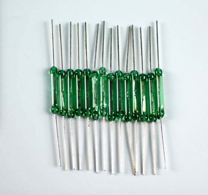 Green Glass And Sliver Wire Reed Switch