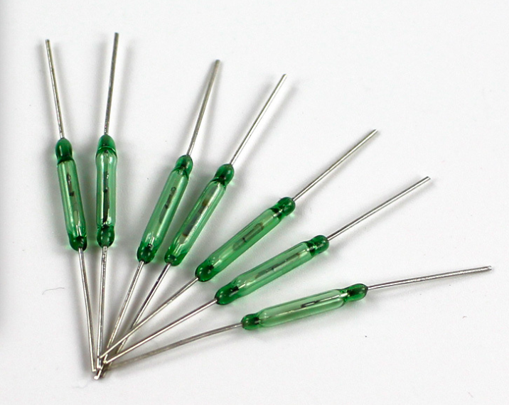 Green Glass And Sliver Wire Reed Switch