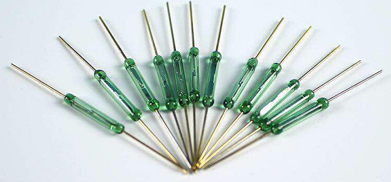 Green Glass And Sliver Wire Reed Switch