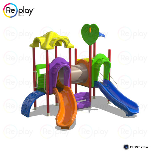 Freestanding Multi Play Equipment - High Grade Plastic & Steel, 20x12x11 Ft Size | Suitable for 8 Children, Features Slides & Play Tunnel