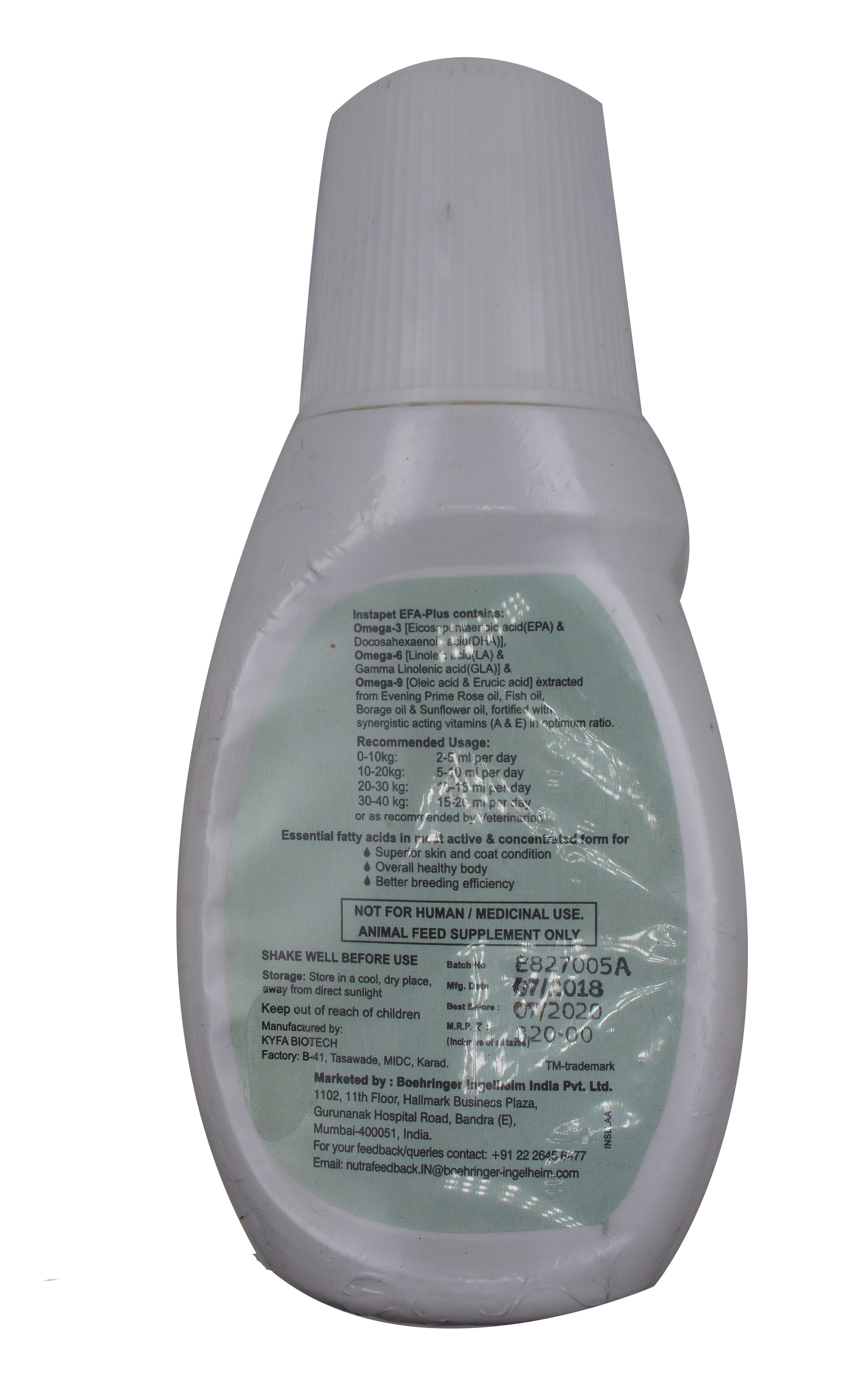 Instapet Efa Plus 200ml Ingredients: Chemicals