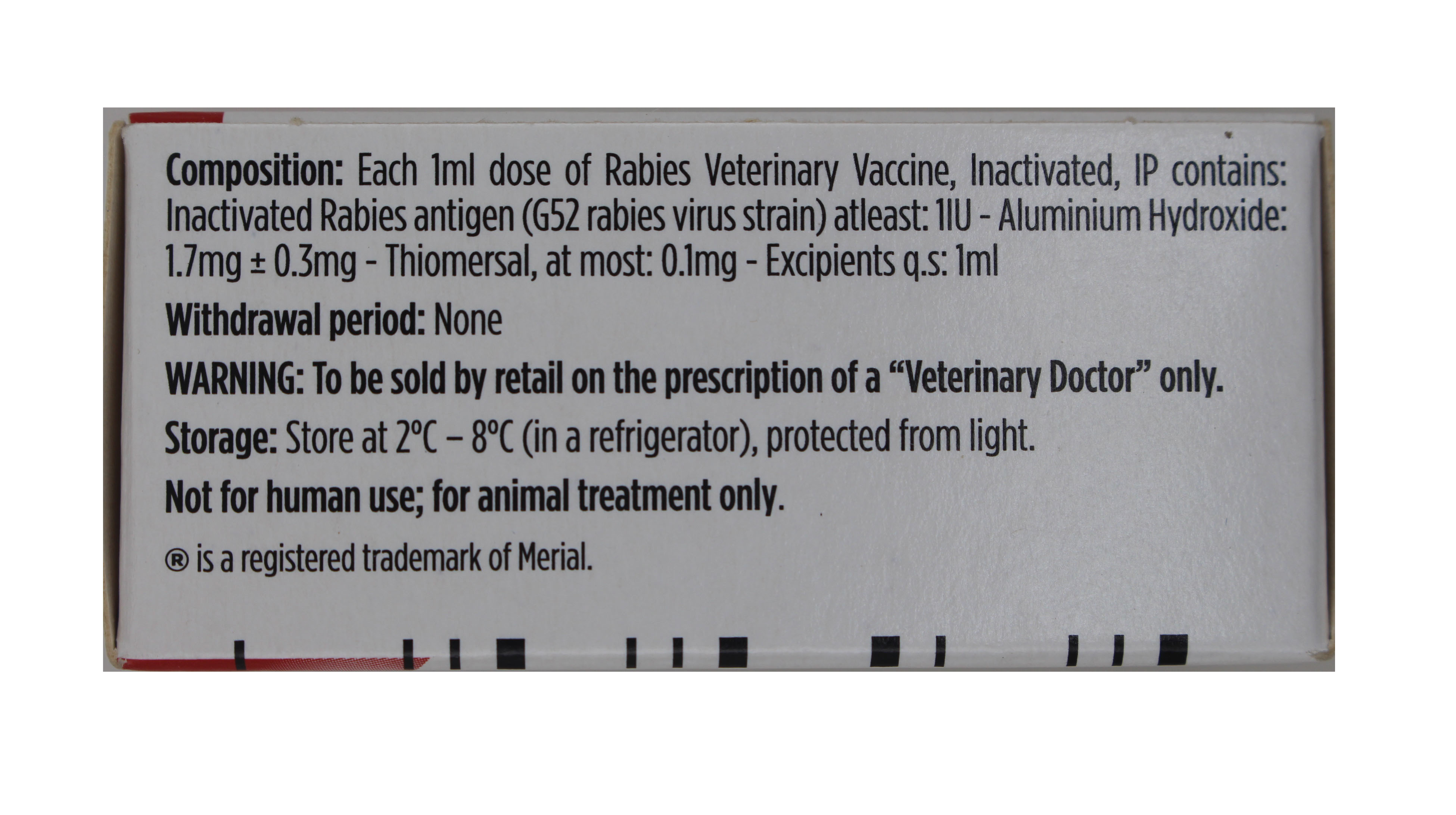 Rabisin 1ml-inactivated Rabies Antigen+alu Ingredients: Solution Compound