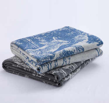 Jacquard knitted blanket