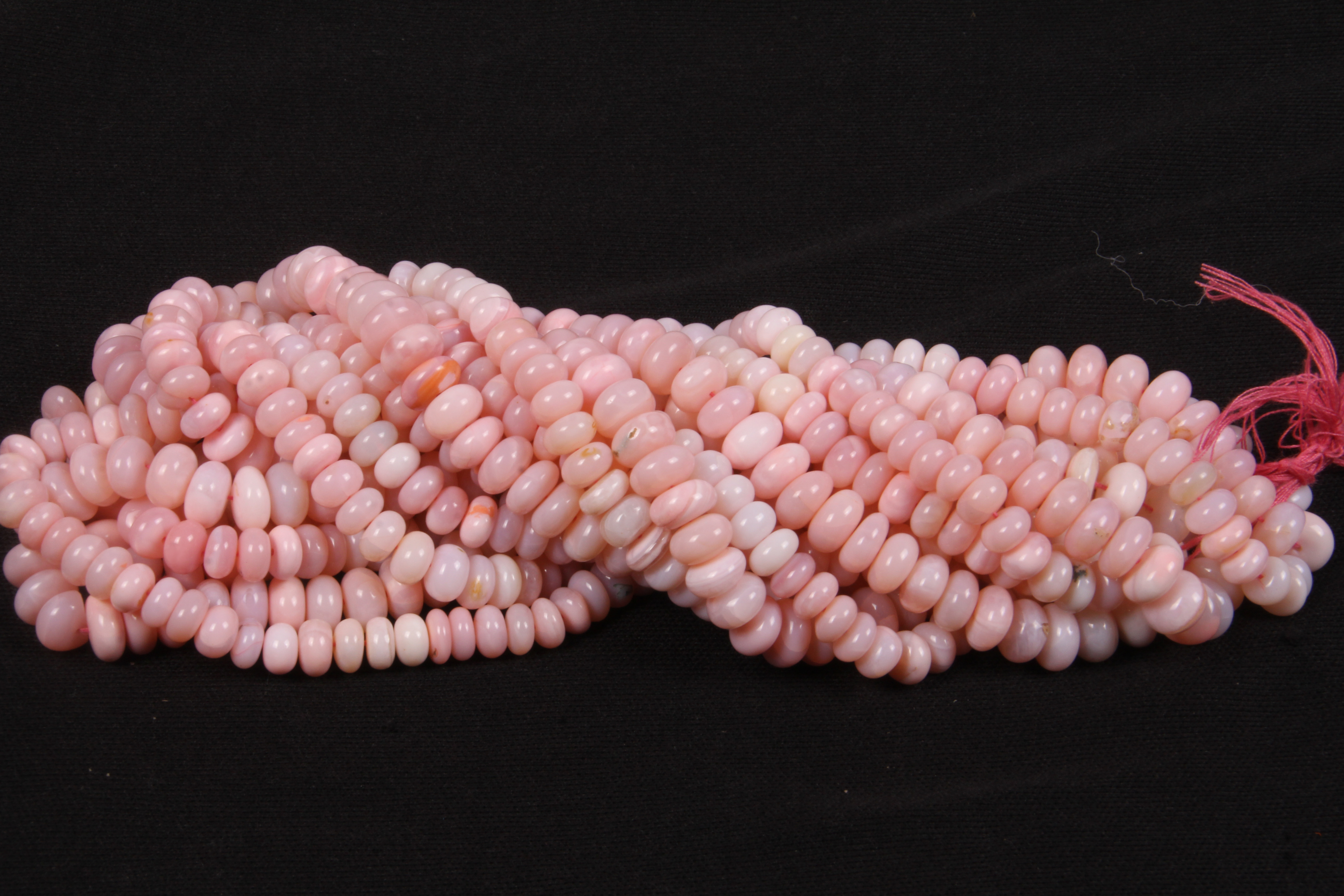 Pink Opal Beads - 6-8mm Smooth Plain Roundel Shape | Opal Material, Pink Color, Designed For Jewelry Making & Crafting Applications