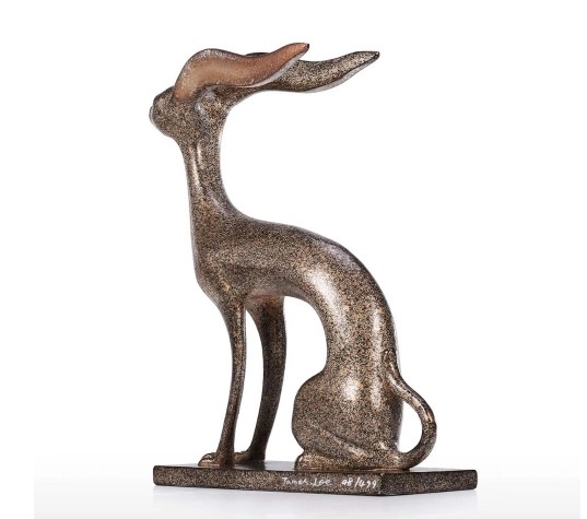 Spot In Black Aluminum Animal Statue Table Art Sculpture